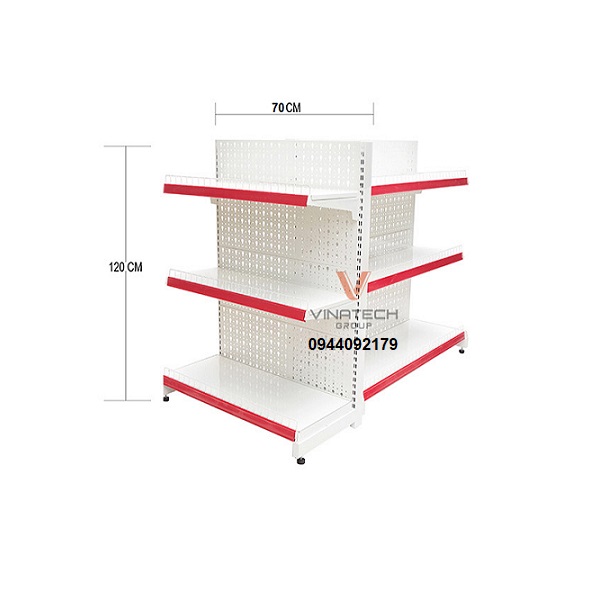 Kệ siêu thị đầu dãy tôn lỗ 70cm x120cm